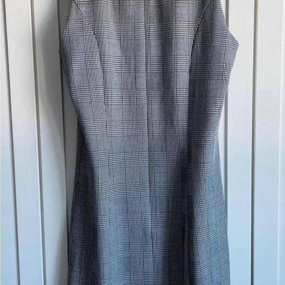 Twik Gray Sheath Midi Dress Crew Neck Sleeveless - Picture 2 of 5